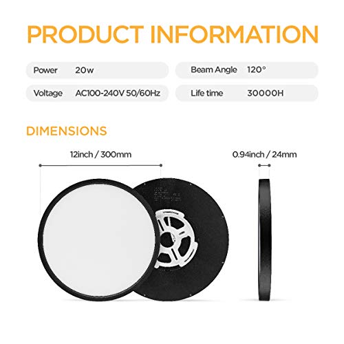 Surface Mount LED Ceiling Light 12 Inch (2 Count)
