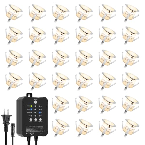 32 Pack Dimmable Recessed Deck Stair Lighting with Timer