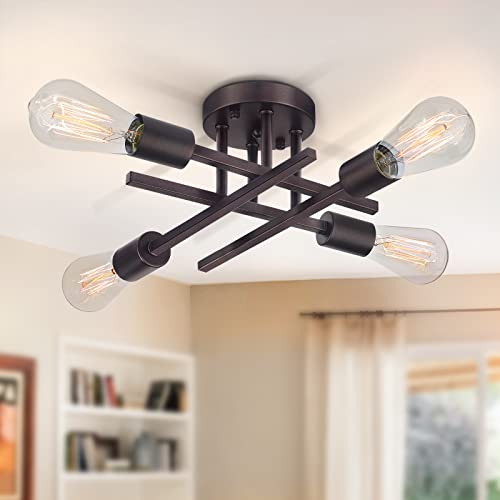 4 Light Semi Flush Mount Ceiling Light