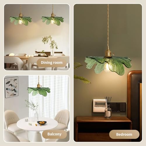 Vintage Pendant Lights Green Glass Pendant Lighting Kitchen Island Hand Blown 1
