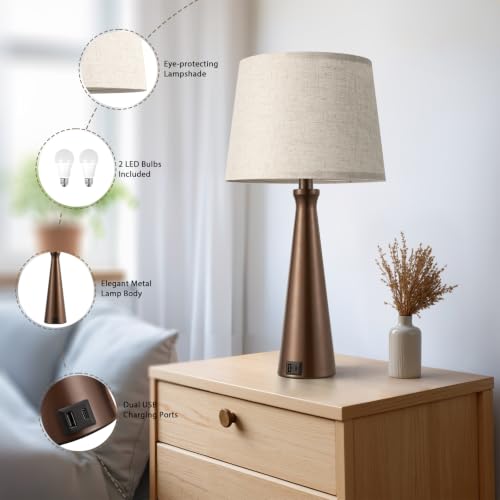 Modern Touch Lamps for Nightstand (2 Count)