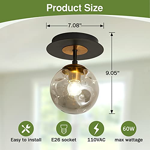 1 Light Mini Glass Globe Ceiling Light