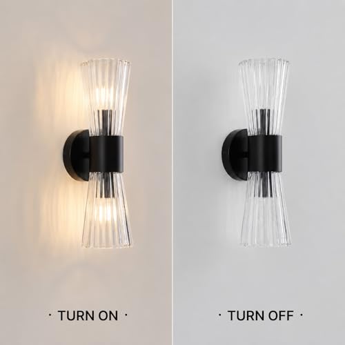 Black Glass Wall Sconce Light