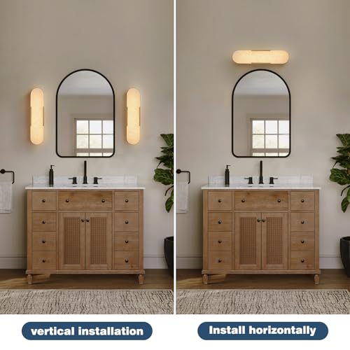 19.7" Marble Wall Sconce Alabaster Vanity Light Wall Lamps