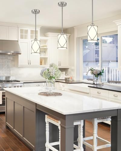 Brushed Nickel Pendant Lights Kitchen Island 3 Pack (3 Count)