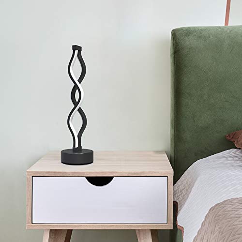 Black Infinity Spiral LED Table Lamp