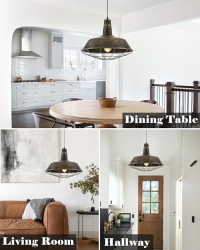 Brass Industrial Pendant Lights 2 Packs