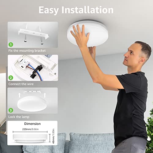 8.7 inch Flush Mount LED Ceiling Light for Bathroom