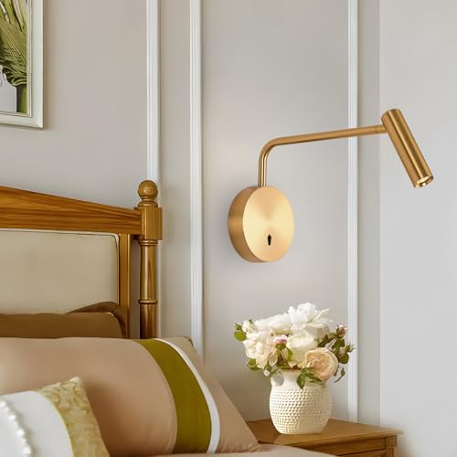 Wall Mounted LED Reading Light for Bedroom Hardwired Wall Sconce with Switch on