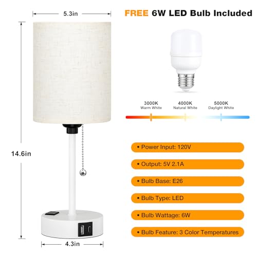 Small Bedside Table Lamp for Bedroom