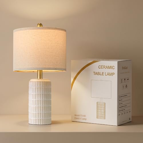 21'' Modern Ceramic Table Lamp with Gift Box