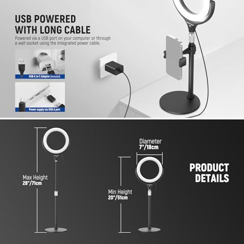 Basics 7" Desk Ring Light with Stand