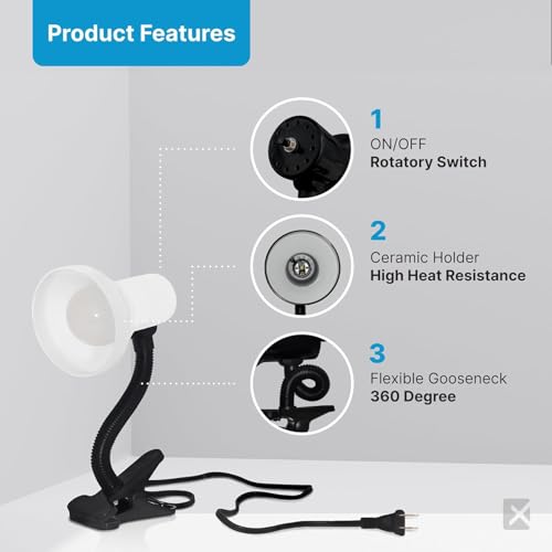 LED Clip on Desk Lamp with 360° Flexible Gooseneck