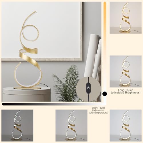 20W 2700LM 3 Colors Dimmable with Remote LED Art Table Lamp 21.6 Inch Height with Touch Switch for Living Room