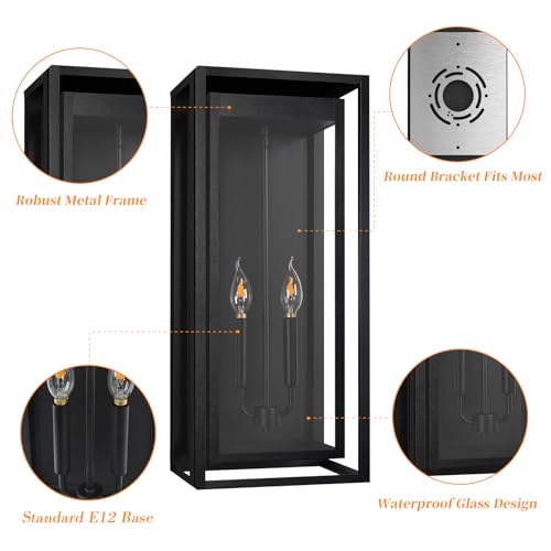 24" Outdoor Wall Lights (2 Count)