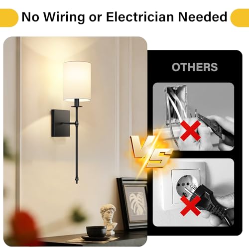 Battery Operated Wall Sconces Set of 2 (2 Count)