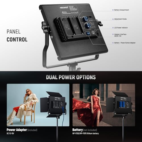 Bi Color LED Studio Light with Tripod Stand Barndoors