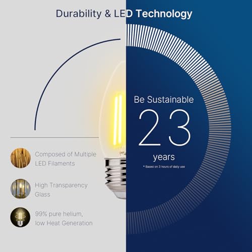 60W Equivalent LED Chandelier Light Bulbs (24 Count)