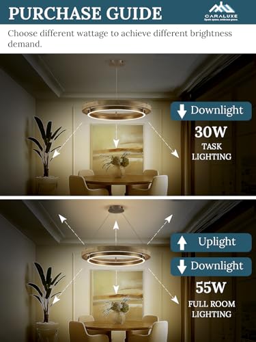 LED Ring Chandelier Weathered Wood Brushed Nickel Chandeliers Dimmable