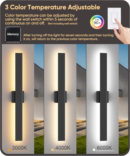 31.5" Black LED Outdoor Wall Sconce