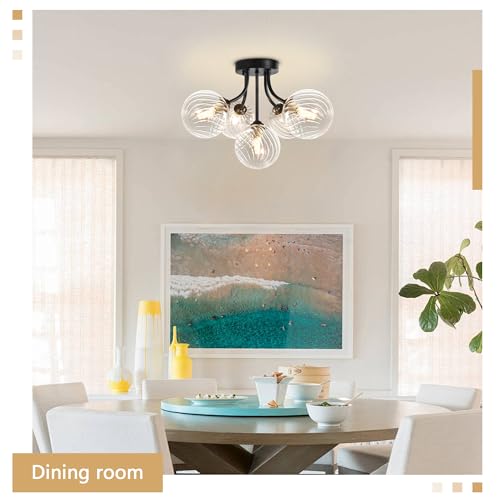 Black Bubble Glass Chandelier 5