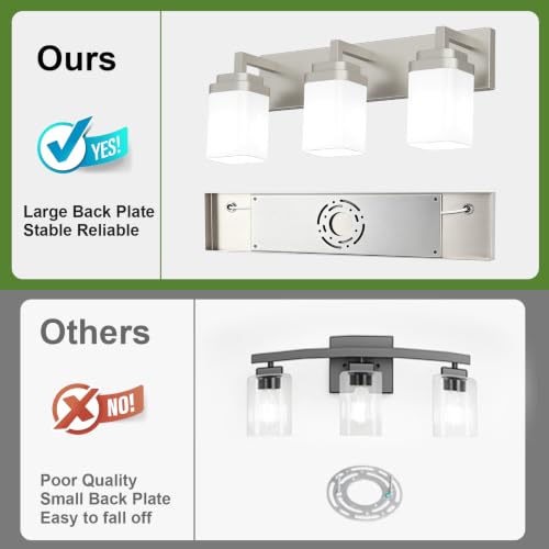 Brushed Nickel Bathroom Light Fixtures (Nickel / 3-Light)