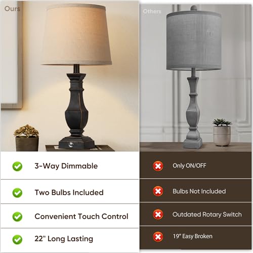 Dimmable Table Lamps Set of 2 (2 Count)