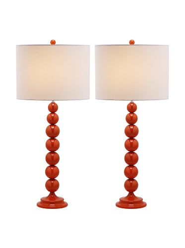 Lighting Collection Jenna Modern Contemporary Orange Stacked Ball 32 (2 Count)