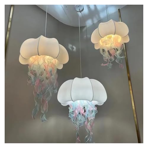 Nordic Chandeliers Living Room Silk Lamps Umbrella Jellyfish Shaped Chandeliers Design Dining Table Lighting Bedroom Decoration