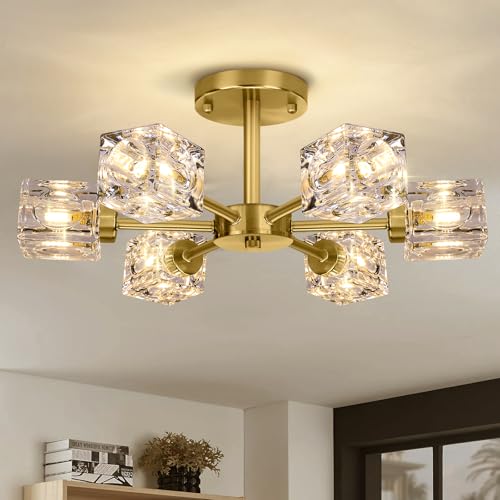 Modern 17.3" Crystal Chandelier (6 Count)