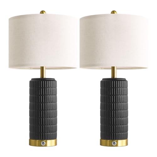 Ceramic Table Lamps Set of 2 for Living Room (2 Count)