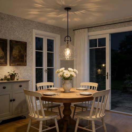 Oversized Hammered Glass Large Black Pendant Lights Kitchen Island Lighting