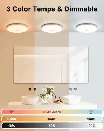 2Pack IP66 Waterproof 17 Colors 7’’ LED Shower Light (2 Count)