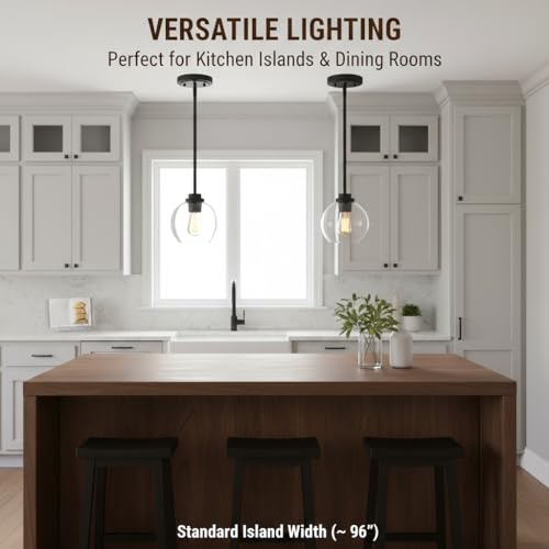 Black Globe Pendant Light (2 Count)