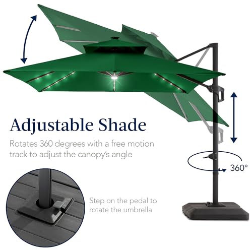 9x12ft LED Cantilever Patio Umbrella w
