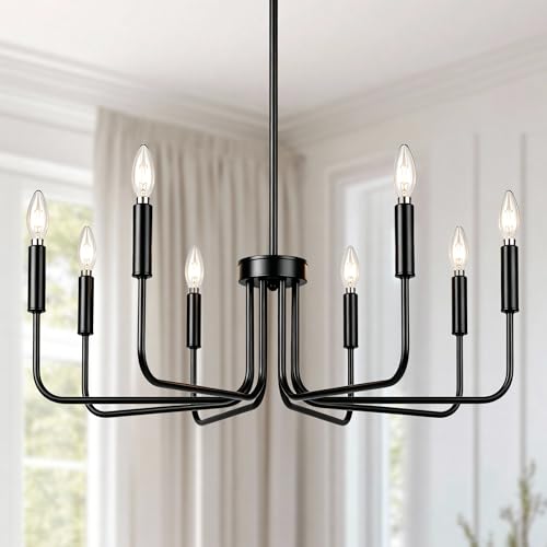 8 Light Black Chandelier