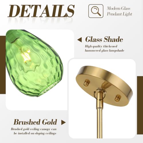 Brushed Gold Pendant Lights Kitchen Island 2 Pack (2 Count)