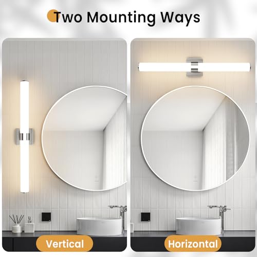 Bathroom Vanity Light Fixtures 31IN Brushed Nickel Bathroom Lights Over Mirror