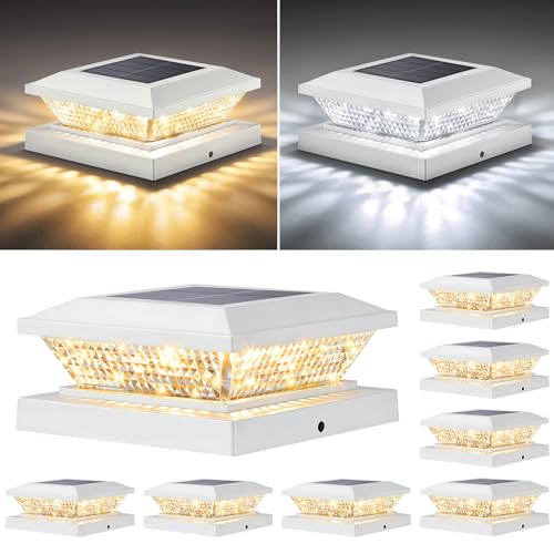 4x4 Solar Post Cap Lights Outdoor 8 Pack (8 Count)