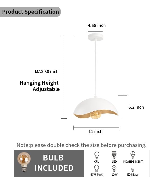 Modern White LED Pendant Light
