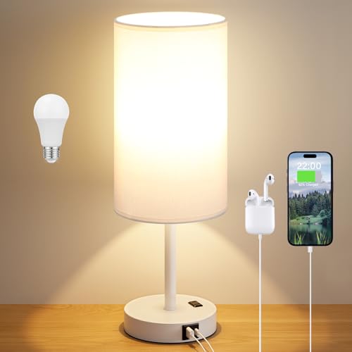 17.4" Bedside Lamp for Bedroom