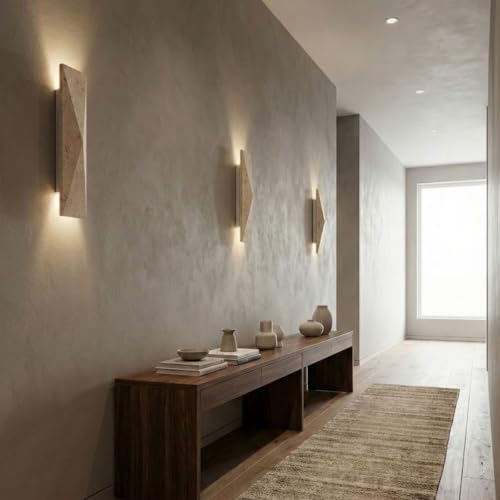 Modern Travertine Wall Sconce