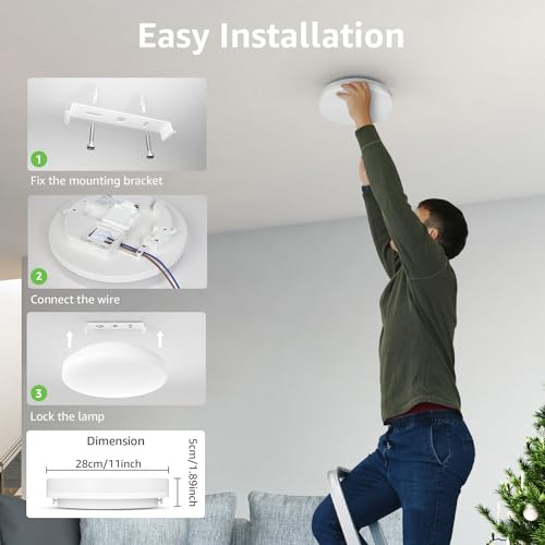 11 inch Flush Mount LED Ceiling Light for Bathroom