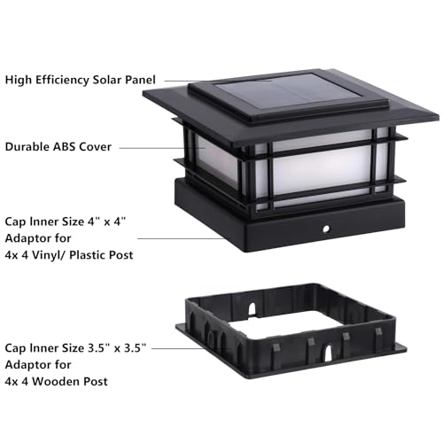 4x4 Solar Post Cap Lights Outdoor with 2 Color Modes (8 Count)