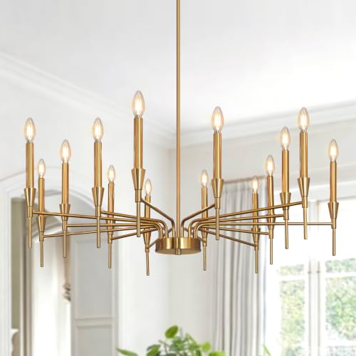 Dining Room Chandelier Light Fixture 14 Lights Gold Modern Chandeliers