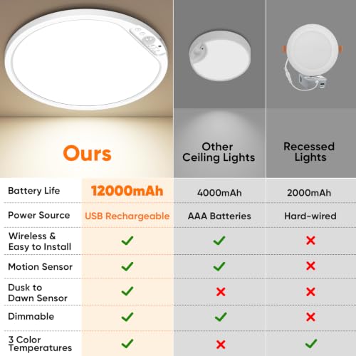 Rechargeable Motion Sensor Ceiling Light