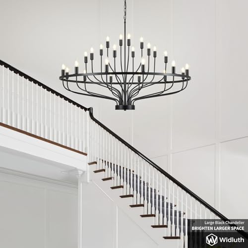 47.2" Large Black Chandelier Light Fixture