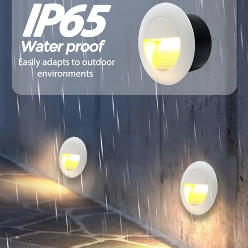 3W LED Recessed Step Light Warm White 120V IP65 Waterproof (4 Count)