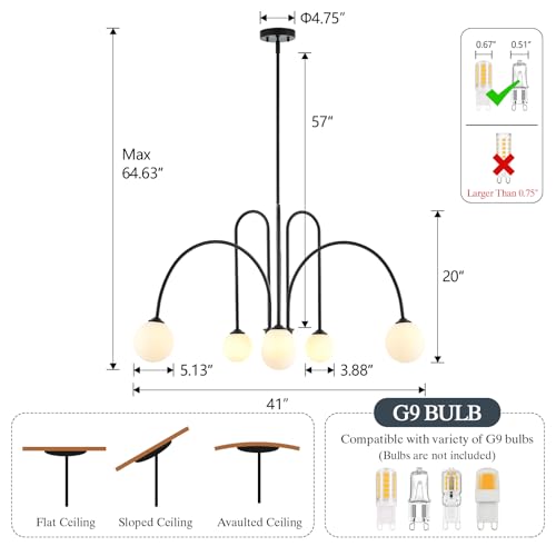 Black Sputnik Chandelier 6