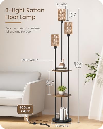 Floor Lamp with Shelves
